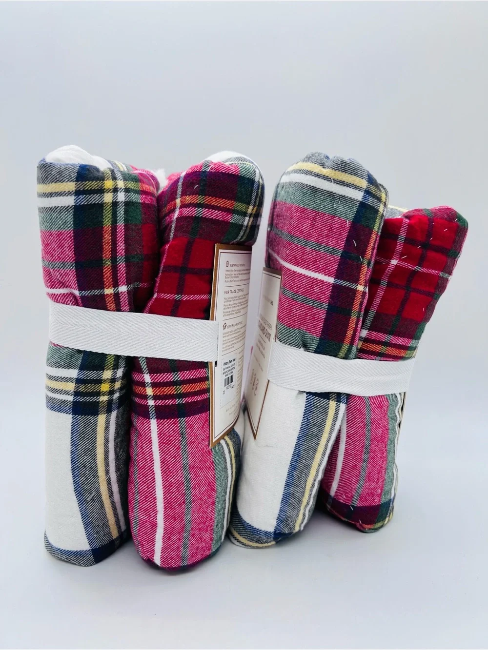 Pottery Barn Teen Morgan Plaid Sherpa Standard Sham in Red, White Set of 2 NWT